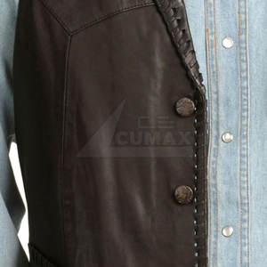เสื้อกั๊กหนังแขนกุดสำหรับผู้ชายเสื้อแจ็คเก็ตหนังแท้สำหรับฤดูใบไม้ร่วงฤดูหนาว - Product Image 4