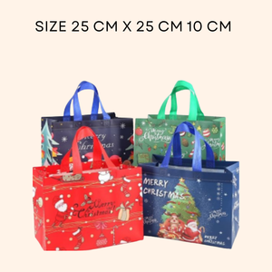 ถุงผ้านอนวูฟเวนใช้ซ้ำได้สปันบอนด์สีสันสดใสปรับแต่งได้สำหรับเทศกาลคริสต์มาส - Product Image 2