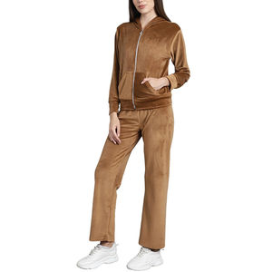 Ensemble de survêtement en velours personnalisé pour femmes OEM, pantalon en coton, sweat-shirt, ensemble de survêtement 2 pièces, sweat à capuche, survêtement en velours pour filles - Product Image 3