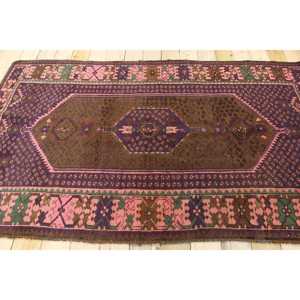 Tapis turc vintage, tapis de 4,4 x 7,6 pieds, tapis marron à pois - Product Image 2