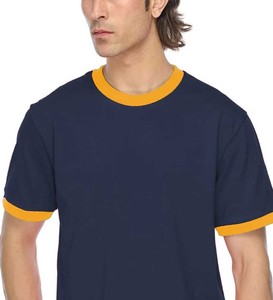 Poly algodón hombres mujeres Camisetas manga corta cuello redondo suelta Casual verano Top Ringer camiseta - Product Image 4