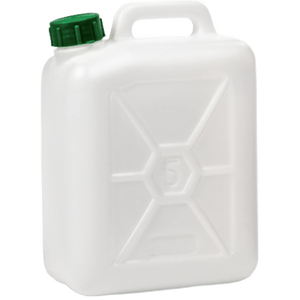 Bouteilles et bocaux de stockage liquide Ecoplast Tanica Neutra, en plastique rectangulaire durable, disponibles en 5L - Product Image 1