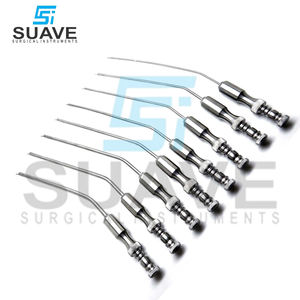 Tubos de succión Frazier de acero inoxidable, instrumentos de Neurocirugía de diagnóstico médico ENT de SUAVE, 8 Uds. - Product Image 3