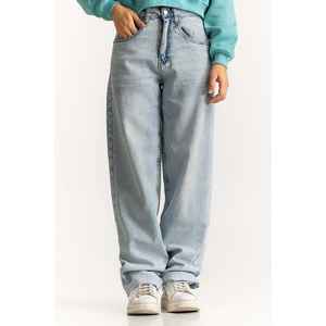 กางเกงยีนส์ขากว้างสไตล์วินเทจ รุ่น WM-JNS-WS24-004 ผ้ายีนส์ซักได้ ตกแต่งด้วยกระดุม - Product Image 1