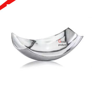 best quality golden finished <b>metal</b> round <b>edges</b> serving platter for hotel restaurant and bar - Product Image 5