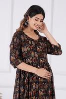Nouvelle Arrivée Robe de Maternité et d'Allaitement d'Été à Motif Floral Numérique en Coton Ample avec Fermeture Éclair et Taille Naturelle Confortable