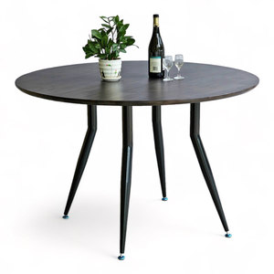 Melaleuca <b>Wood</b> Round Dinig <b>Table</b> with Tapered Iron Legs 120cm <b>Extendable</b> BA68182 - Product Image 1