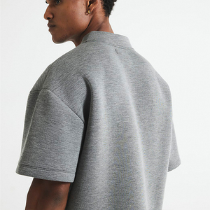 T-shirt pour homme de luxe de qualité supérieure Logo personnalisé T-shirts surdimensionnés lourds à col en <span class=keywords><strong>V</strong></span> T-shirt en jersey pour homme - Product Image 2