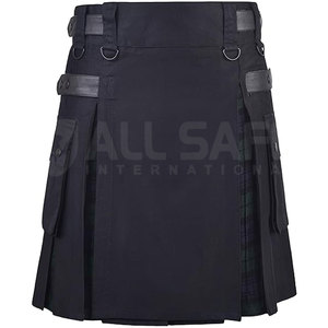 Authentique Festival de la Renaissance écossaise Kilts Jupe plissée en coton de couleur unie pour homme Boucles réglables Parfait pour les événements - Product Image 6