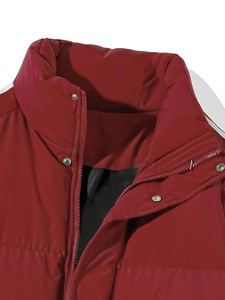 Chaqueta de invierno con logotipo personalizado para hombre, lona acolchada impermeable con cuello levantado, chaqueta acolchada para exteriores, hecha a medida - Product Image 4