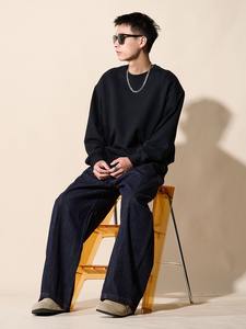 Pantalones Vaqueros de Mezclilla Rectos, Lavados, Tejidos, Transpirables, Estilo Retro Americano, para Hombre, Cintura Media, Holgados, Casuales, de Verano, al por Mayor - Product Image 4