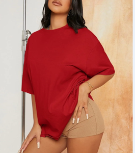 T-shirt doux et respirant surdimensionné pour femmes, coupe ample décontractée avec logo, vente en gros en vrac d'été du Bangladesh - Product Image 2