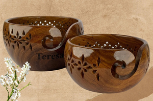 Handcrafted Rosewood Personalized Wooden Yarn Bowl Handcrafted Knitting Crochet Bowl For gifting - Product Image 6