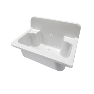 Lavabo de salle de bain rectangulaire en pierre 56x37 cm, autoportant, finition mate, facile à nettoyer - Product Image 1