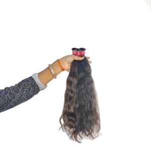 Vente en gros d'extensions de cheveux 100% vierges vietnamiennes naturelles en vrac non transformées fournisseur d'approvisionnement de temple de cheveux humains indiens droits - Product Image 3