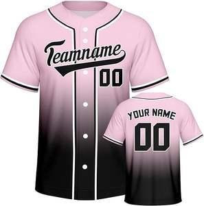 Uniforme de baseball à manches courtes personnalisé de haute qualité OEM mode hommes sublimation maillot de baseball personnalisé personnaliser blanc - Product Image 1