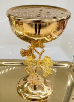 Brûleur d'encens en métal éco-responsable inspiré de la lampe magique, décoration haut de gamme pour la maison et l'hôtel, accent décoratif pour la méditation, le yoga et l'aromathérapie