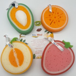 Private Label By MIA MED Kids Sponge Bath Skin-friendly Cleansing Bath Loofah Shower Sponges for Gentle Cleansing Fruit Shape - Product Image 1