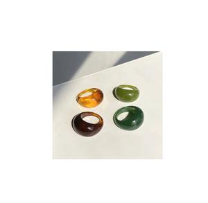Anillo de dedo de resina Premium de nuevo estilo ecológico, diseño creativo, anillo de dedo de resina colorido grueso, anillos de dedo de pulido estándar - Product Image 6