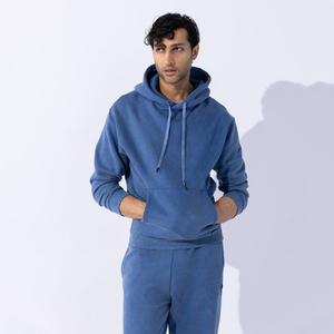 Vente en gros de sweats à capuche délavés à l'acide en coton et polyester avec logo privé pour hommes - Product Image 1
