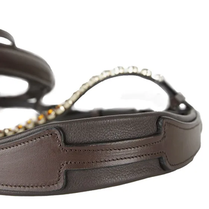 Cabestro de Cuero Vacuno Genuino con Tachuelas y Costuras Decorativas/ Brida Occidental Fabricada a Medida por Rodeo International - Product Image 2