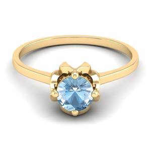 Bague de fiançailles REYES en or blanc 14 carats avec diamant pour femme, tendance, pierre précieuse aigue-marine de 0,84 carat, bijoux fins, vente flash - Product Image 6