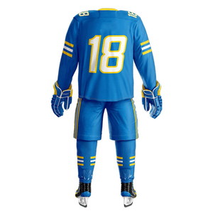 Uniformes de hockey sur glace avec logo personnalisé uniformes de hockey sur glace respirants en polyester de meilleure qualité vêtements de sport uniforme de hockey sur glace à séchage rapide - Product Image 3
