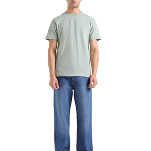 T-shirt unisexe en coton tricoté 100 % de haute qualité 2025, couleur unie, coupe oversize, manches courtes, anti-boulochage, respirant, antibactérien - Product Image 6