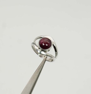 925เงินแท้เดือนภารโรงหินโกเมนพร้อมกรอบตั้งแหวนรูปตา - Product Image 4