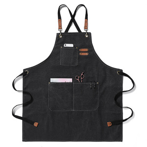Venta al por mayor delantal de cuero de lona delantal de utilidad hecho a mano personalizado con bolsillos para cocina soldadura peluquero y Chef hecho en Pakistán - Product Image 1