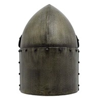 Réplica de Casco de Soldado de Acero Suave Hecho a Mano con Visera Esmaltada y Técnica de Corte a Troquel para Coleccionistas y Reenactaciones
