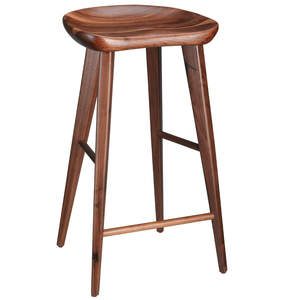 Stool <b>Bar</b> Footrest Backrest <b>Chairs</b> Barstool Retro Solid Wood Kitchen Stool <b>Chair</b> <b>Breakfast</b> Counter Stool Leg Wood Curved Seat - Product Image 2