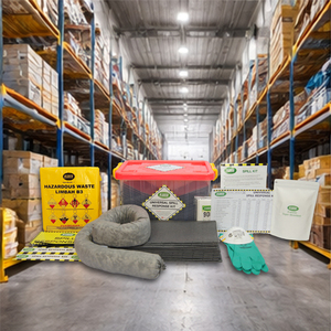 Kit Universal de Absorción de Derrames de 45L, Caja Transparente, Kit Absorbente de Aceite y Químicos, Kit de Respuesta a Derrames de Emergencia para Uso Industrial en Almacenes y Fábricas - Product Image 1