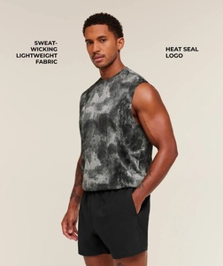 Débardeur de sport pour homme en coton, personnalisé avec logo, effet délavé, étiquette personnalisée, pour la course et la musculation, avec faible MOQ - Product Image 2