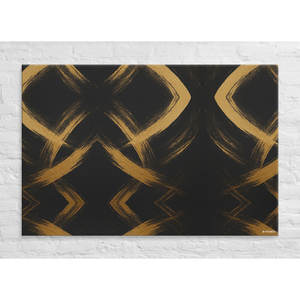 Tableau mural abstrait Golden Echo XL noir et or, panneau encadré Art Déco moderne pour décoration murale, édition Mansion - Product Image 6