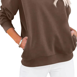 Sweat-shirt décontracté de qualité supérieure, élégant, à enfiler, à la mode, confortable, avec corde, à revers mince pour femmes - Product Image 3