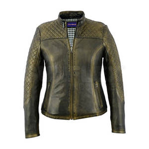 Best Selling Women's <b>Winter</b> <b>Leather</b> <b>Jacket</b> Latest Style with Stand Collar Breathable Feature Finished Processing for Wholesale - Product Image 5