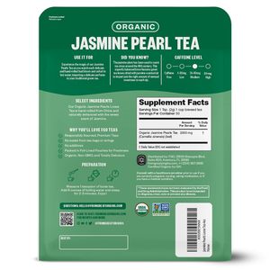 FGO Organic Jasmine Pearl Green <b>Tea</b>, Four Ounce, Loose Leaf, Resealable Bag - Product Image 5