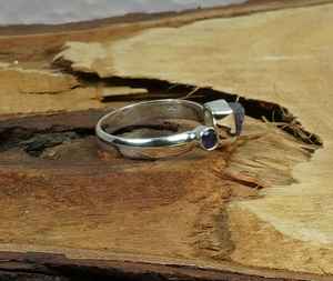 Bague fine en argent sterling 925 faite à la main Design classique unique avec pierre précieuse Lolite brute naturelle Vermeil d'éternité personnalisé - Product Image 3