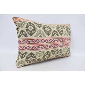 Multicolor Wool Kilim Pillow 16x24 Inch Luxury <b>Fluffy</b> Patterned Accent Pillow Woven Style Portable <b>Bedding</b> for Christmas - Product Image 3