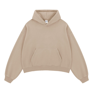 Sweat à capuche en molleton de coton 100% délavé pour homme, pull à coupe régulière, streetwear épais, haut chaud pour l'hiver - Product Image 5