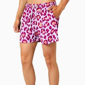 Factory Wholesale Comfort Fit Knee Length Summer Beach Men Lace Sublimated Leopard Print Canvas Fitness Sports <b>Shorts</b> - Product Image 6