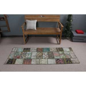 Alfombra Turca, Alfombra de Pasillo de 2.2x6.1 pies, Alfombra Oriental Azul de Lana - Product Image 3