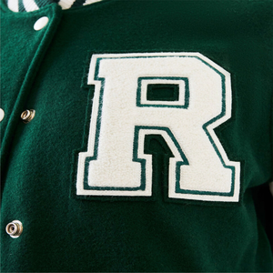 Chaqueta universitaria de invierno de lana 100% personalizable XL para mujer, longitud larga, a prueba de viento, relleno de algodón, bordado teñido liso, venta al por mayor - Product Image 6