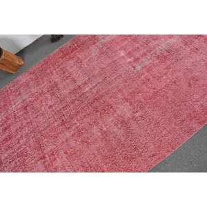 Tapis turc vintage moderne 5 X 9.5ft rose tapis plat tissé laine Patchwork Design pour salon décor voiture utilisation Latex support - Product Image 5