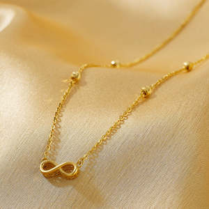 Collar de Cadena con Cuentas de Oro de 18k con Acentos de Perlas de Circonio y Diamantes para Regalo de Boda - Product Image 1