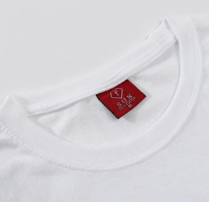 T-shirt à manches courtes et écriture manuscrite pour hommes en stock 100% coton de couleur blanche - Product Image 3