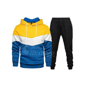 Ensemble de vêtements de sport deux pièces décontractés pour hommes, pantalons à capuche respirants, survêtements de jogging, sports d'automne et d'hiver, grande taille - Product Image 1