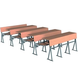 Siège d'auditorium triple en bois GM024-202 moderne pour l'école de théâtre, le cinéma ou la salle utilisent une chaise en plastique et en tissu durable - Product Image 1