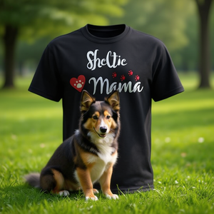 T-shirt Sheltie Mama Shetland Sheepdog Mom Dog Lover Heart - Product Image 1